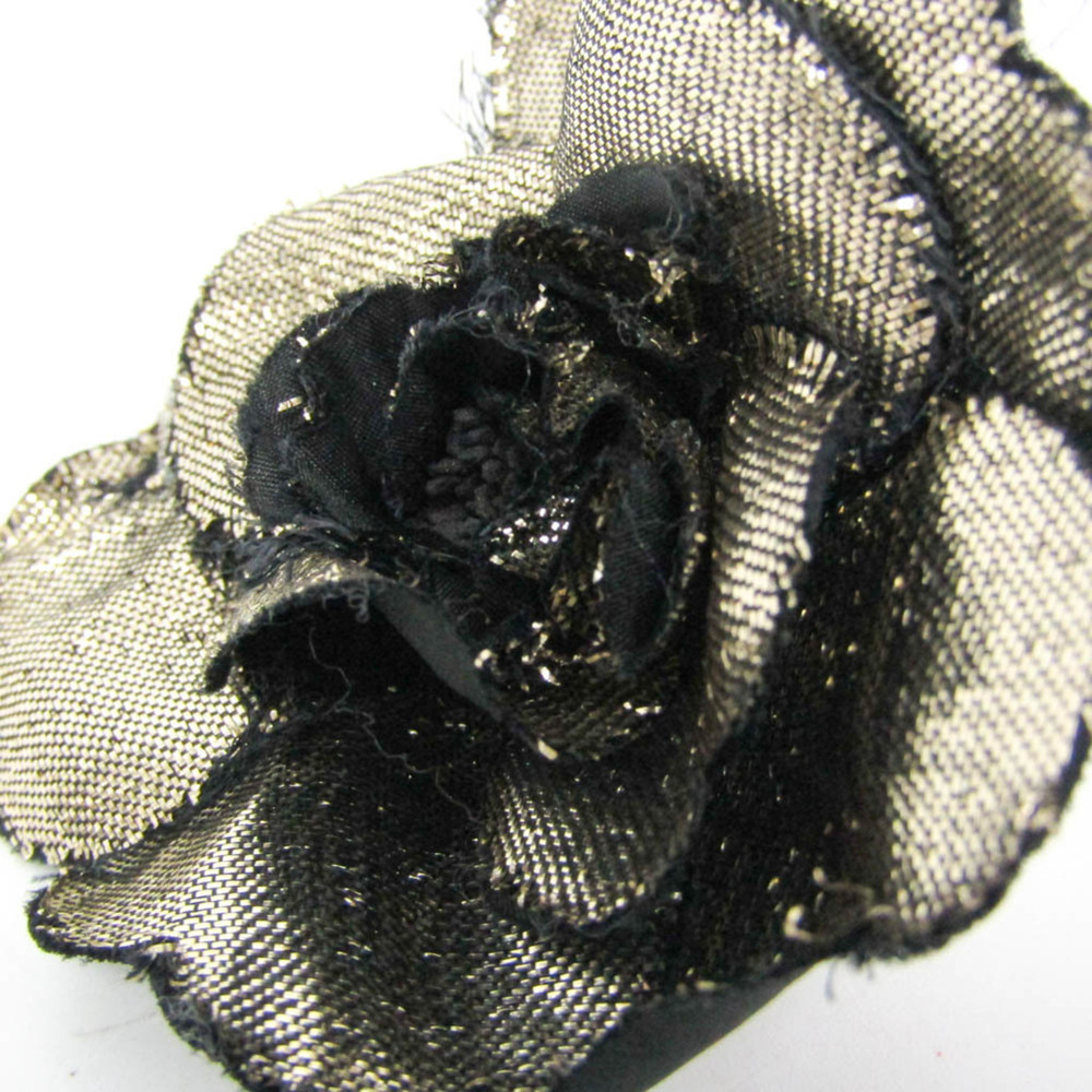 Chanel Camellia Textile Brooch Black,Champagne Gold - Picture 8 of 12